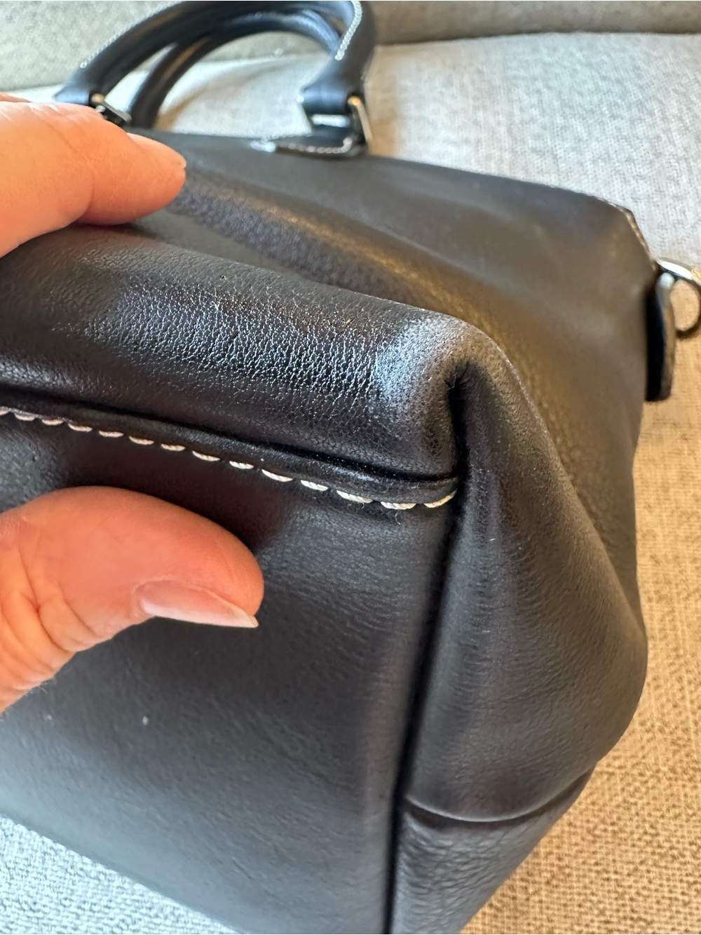 Dooney & Bourke Dillen Domed Satchel Black Pebble Leather Top-Handle - Picture 7 of 16